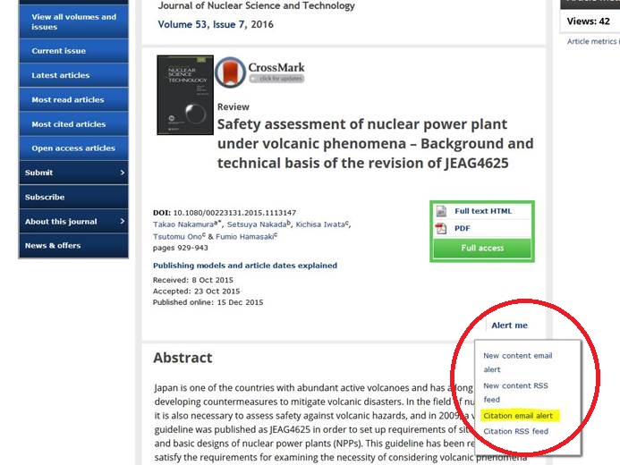 Citation email alert